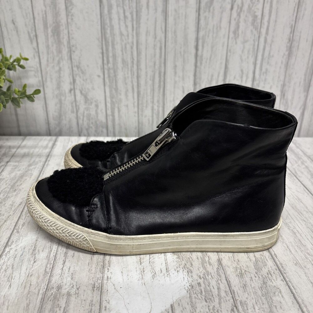 Womens Size 7.5 Loeffler Randall Black Leather High Tops - Picture 3 of 7